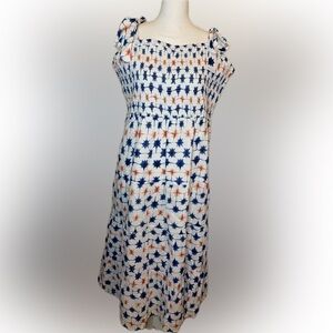 J. Crew Tie Shoulder Smocked Dress Size XXL NWT